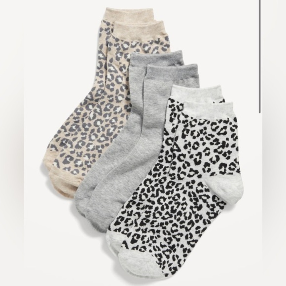 Novelty Quarter Crew Socks 3-Pack
